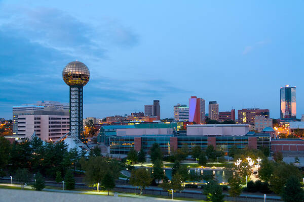 View Poster featuring the photograph Knoxville at Dusk by Melinda Fawver