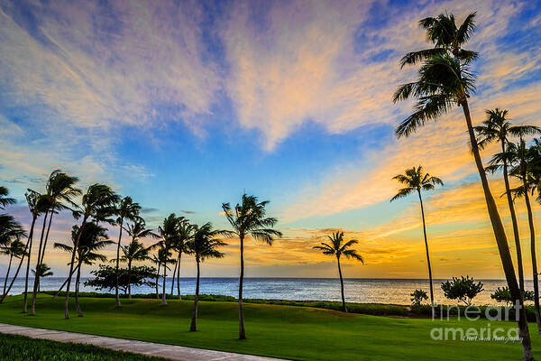 Hawaii Sunset Poster featuring the photograph Ko Olina Cloudy Sunset by Aloha Art