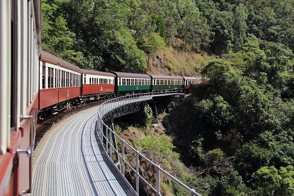 Rolling Stock Poster featuring the photograph Kuranda Train by Debbie Cundy