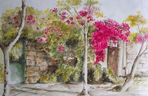  Landscape Poster featuring the painting Bougainvillea I by Madie Horne