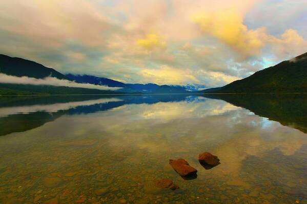 Lake Reflection Poster featuring the photograph Lake Kaniere New Zealand by Amanda Stadther