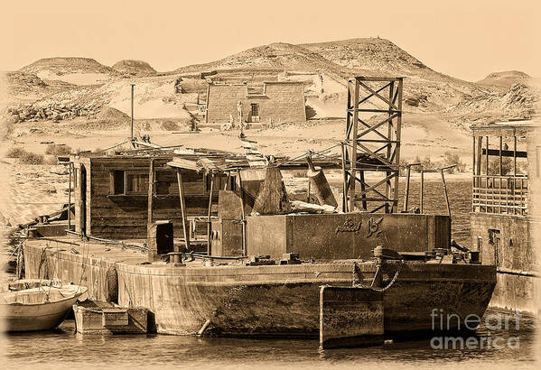 Lake Nasser Poster featuring the photograph Lake Nasser Ancient and Modern by Nigel Fletcher-Jones