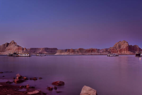 Sunset Poster featuring the photograph Lake Powell Sunset by Ellen Heaverlo