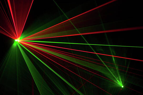 Nightclub Poster featuring the photograph Laser Trails by Nelic