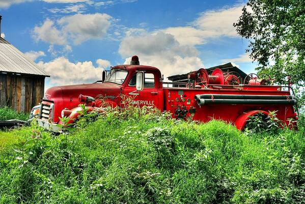 Gmc Truck Poster featuring the photograph Late to the Fire 2 by John Nielsen