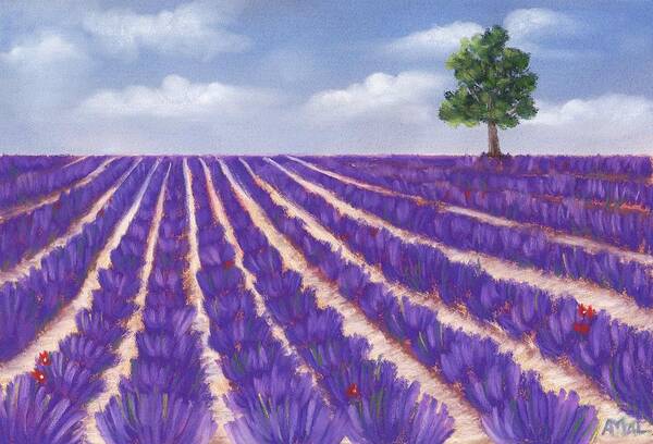 Season Poster featuring the painting Lavender Season by Anastasiya Malakhova