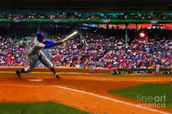 Cubs Poster featuring the digital art Let's Play Two by Alan Greene