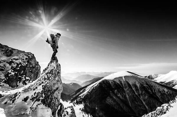 Winter Poster featuring the photograph Life At The Top by Marian Krivosik