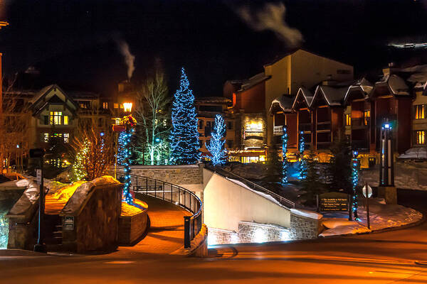Brenda Jacobs Fine Art Poster featuring the photograph Lions Head Village Vail Colorado by Brenda Jacobs