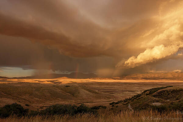 Prescott Valley Poster featuring the photograph Little Chino Sunset Storm by Aaron Burrows
