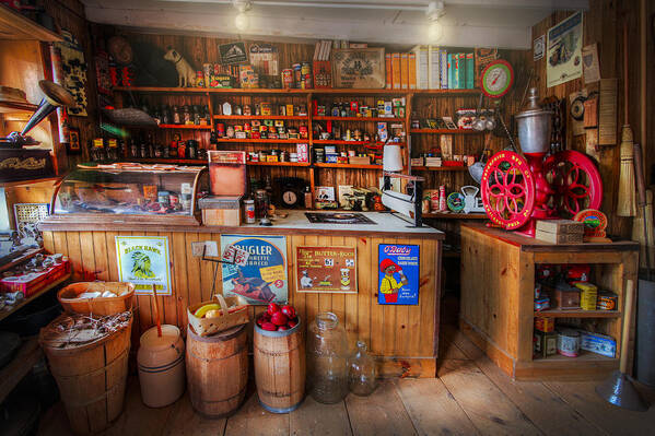 1950s Poster featuring the photograph Little Country Grocery by Debra and Dave Vanderlaan