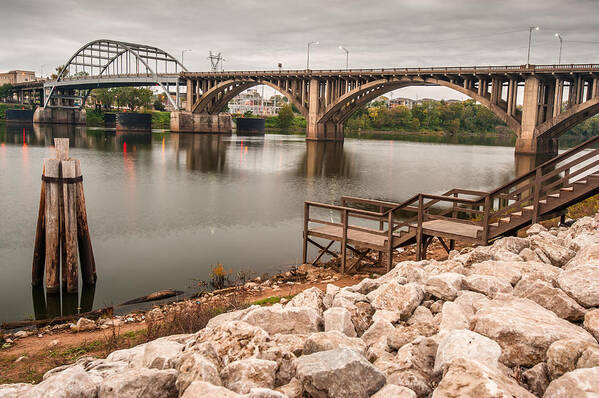 America Poster featuring the photograph Little Rock Arkansas River Bridge by Gregory Ballos