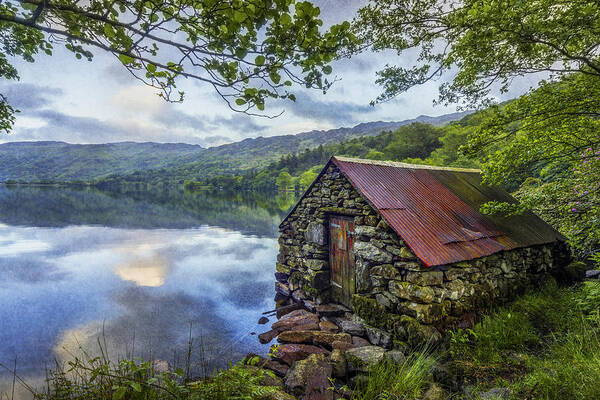 Boat Poster featuring the photograph Llyn Gwynant Boathouse by Ian Mitchell