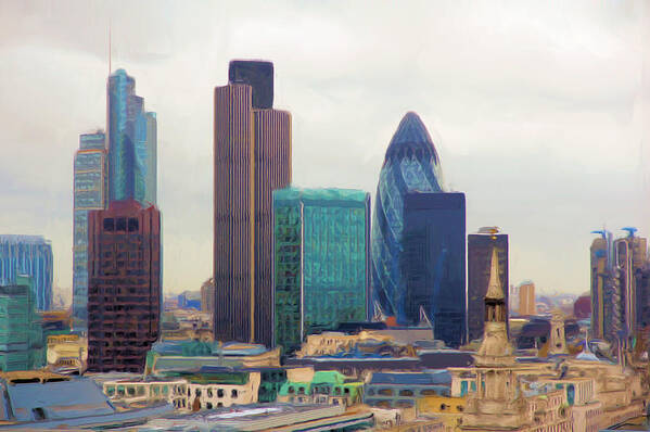 London Poster featuring the digital art London Skyline by Ron Harpham