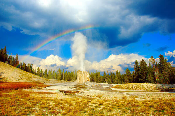 Lone Poster featuring the photograph Lone Star Geyser by Tranquil Light Photography