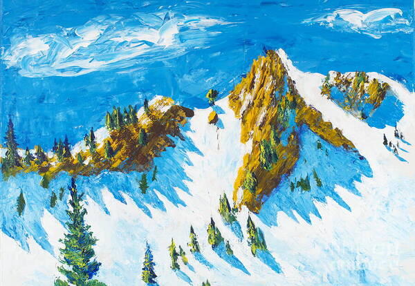 Mountains Poster featuring the painting Lone Tree One by Walt Brodis