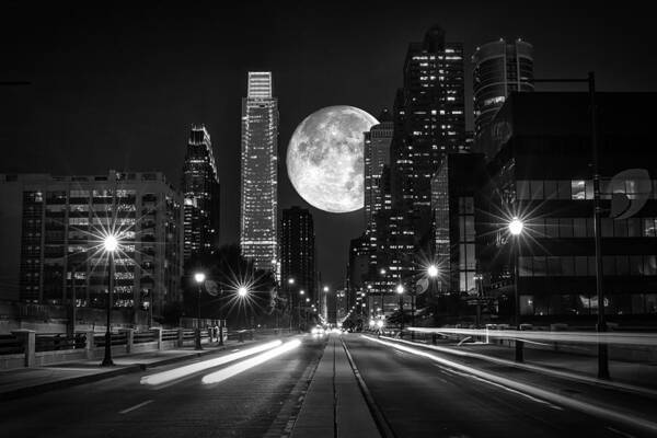 Landscape Poster featuring the photograph Long Nights Moon by Rob Dietrich