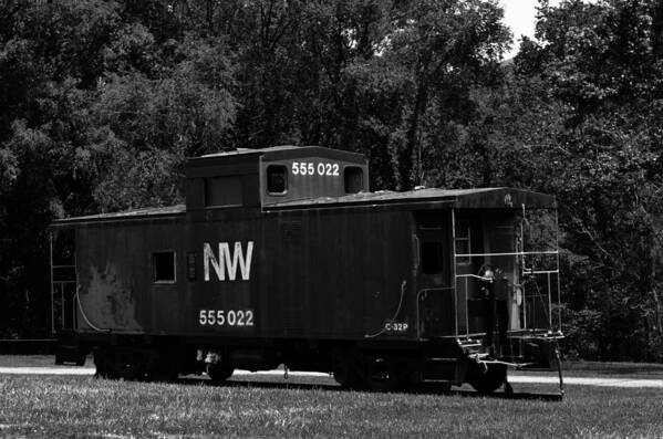 B&w Poster featuring the photograph Loose Caboose by Cathy Shiflett