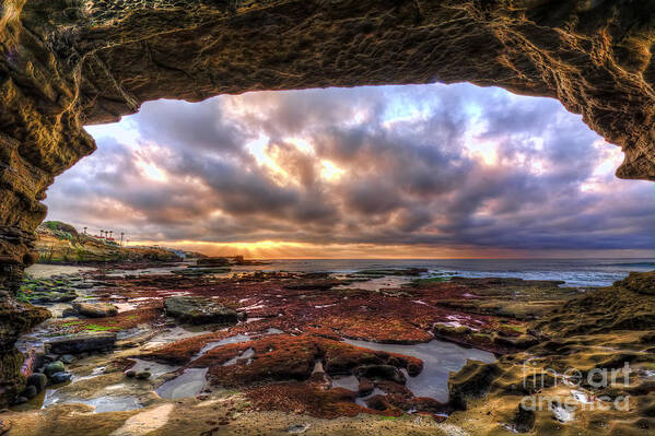 Low Poster featuring the photograph Low Tide Sunset In La Jolla by Eddie Yerkish
