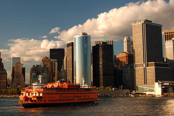 Staten Island Ferry Poster featuring the photograph Lower Manhattan by James Kirkikis
