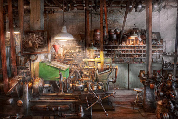 Machinist Poster featuring the photograph Machinist - It all starts with a Journeyman by Mike Savad