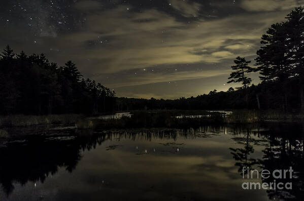 Maine Poster featuring the photograph Maine Beaver Pond At Night by Patrick Fennell