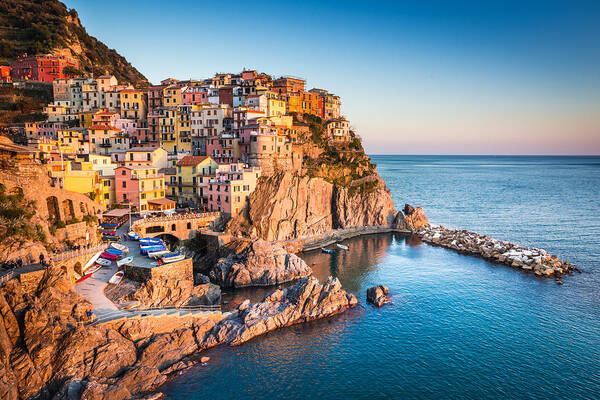 Sea Poster featuring the photograph Manarola by Stefano Termanini