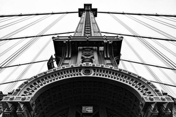 Manhattan Bridge Poster featuring the photograph Manhattan Bridge Ironwork - New York by Gary Heller