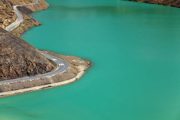 Water's Edge Poster featuring the photograph Manla Reservoir, Jiangzi County, Tibet by Loonger