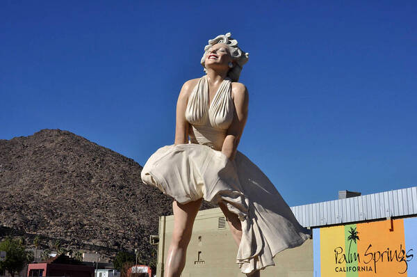 Marilyn Monroe Poster featuring the photograph Marilyn Monroe Statue in Palm Springs California by Diane Lent