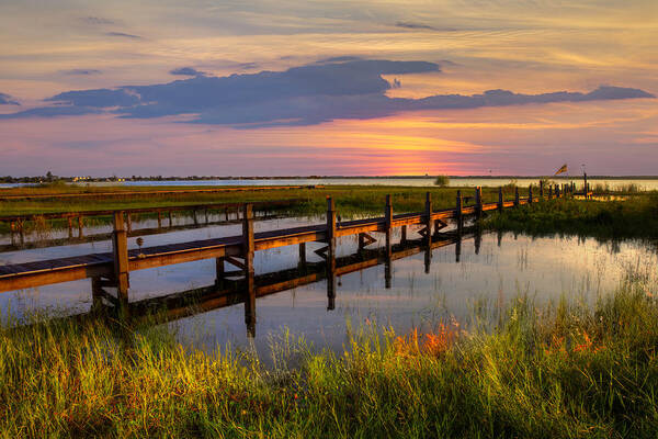 Clouds Poster featuring the photograph Marsh Harbor by Debra and Dave Vanderlaan