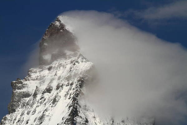 Matterhorn Poster featuring the photograph Matterhorn peak shrouded in clouds by Jetson Nguyen