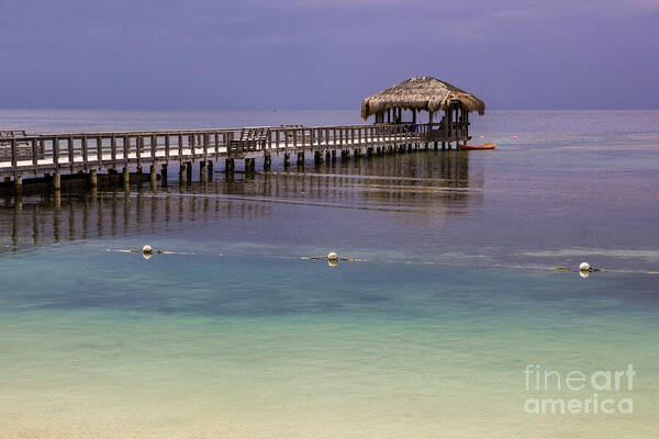 Maya Key Poster featuring the photograph Maya Key Pier At Roatan by Suzanne Luft