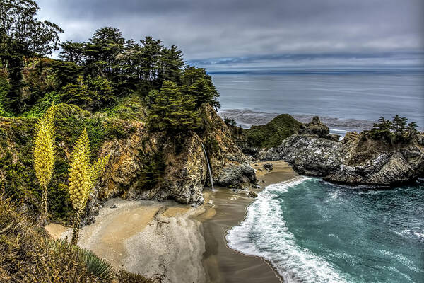 Landscape Poster featuring the photograph McWay Falls by Maria Coulson