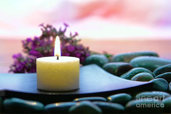 Candle Poster featuring the photograph Meditation Candle by Olivier Le Queinec
