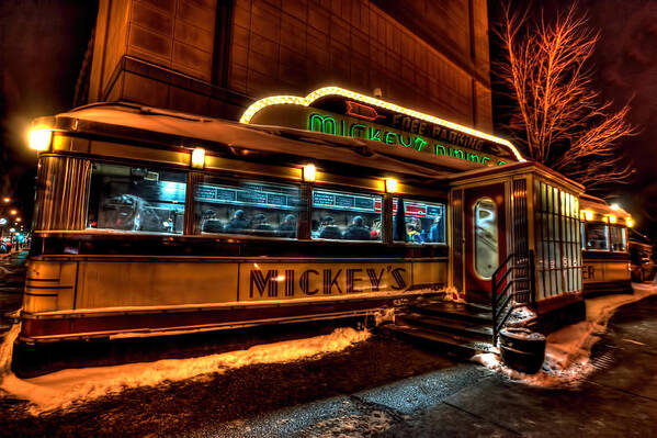 Mickey's Diner Poster featuring the photograph Mickey's Diner St Paul by Amanda Stadther