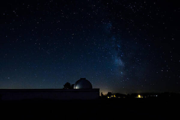 Jay Stockhaus Poster featuring the photograph Milky Way and Observatory by Jay Stockhaus