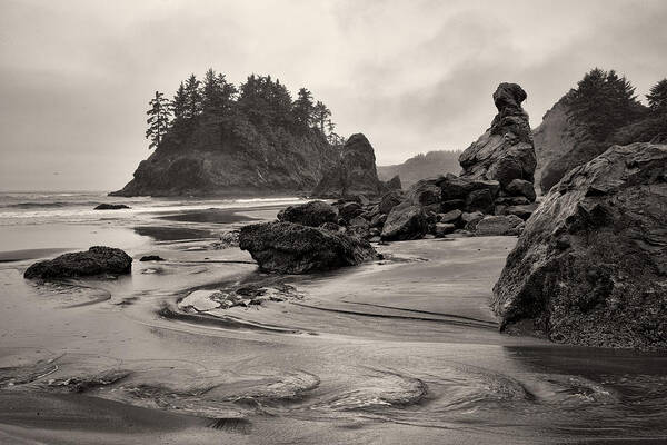 Pacific Coast Poster featuring the photograph Mill Creek and Pewetole Island at Trinidad State Beach by Joe Doherty