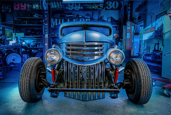 Antique Poster featuring the photograph Millers Chop Shop 1946 Chevy Truck by Yo Pedro