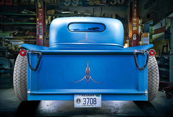 Antique Poster featuring the photograph Millers Chop Shop 46 Chevy Truck Rear by Yo Pedro
