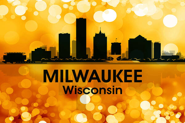 Milwaukee Poster featuring the mixed media Milwaukee WI 3 by Angelina Tamez