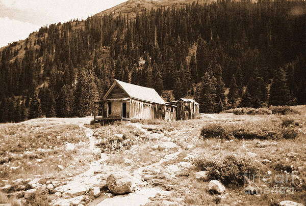 Mining Poster featuring the photograph Mining House in black and white by Jennifer Lavigne