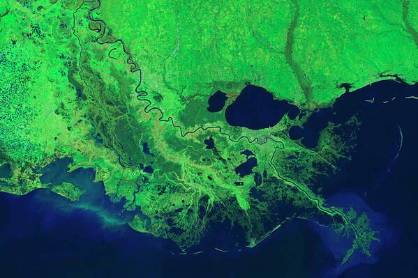 Nobody Poster featuring the photograph Mississippi River Control Systems by Nasa