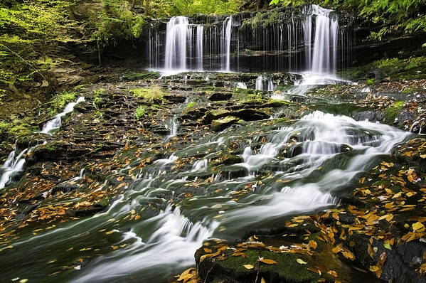 Ricketts Glen Poster featuring the photograph Mohawk Falls 1 by Paul Riedinger