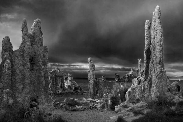 Dark Poster featuring the photograph Mono Lake Drama by Dave Dilli