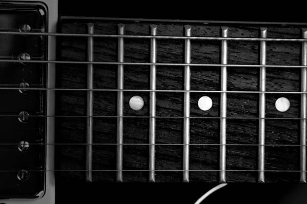 Fretboard Poster featuring the photograph Monochrome Fretboard by David Weeks