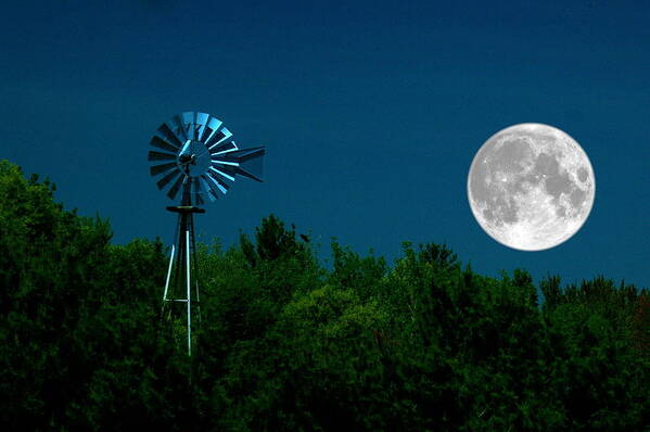 Full Moon Poster featuring the photograph Moon Risen by Randy Pollard