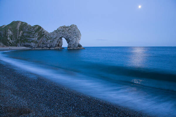 Durdle Poster featuring the photograph Moonlit bay by Ian Middleton