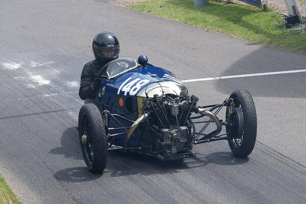 Morgan Poster featuring the photograph Morgan Super Aero blasts off the startline by Adrian Beese