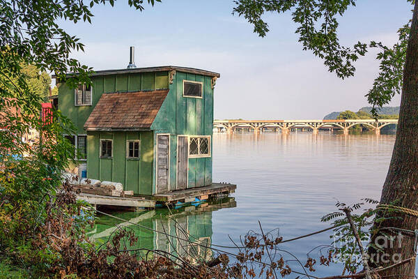 Boathouses Poster featuring the photograph Morning at Latsch Island by Kari Yearous